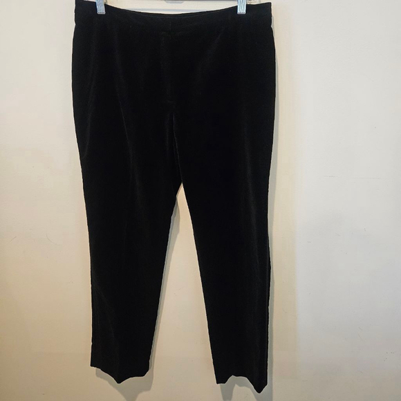 Women's JONES WEAR Black Velvet Trousers with Black Satiny Stripe, Size 12 - Picture 2 of 8
